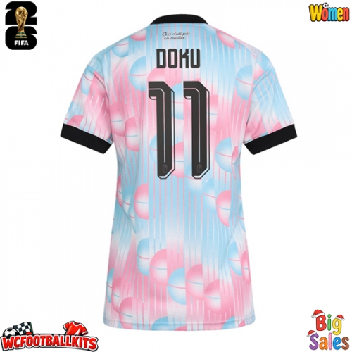 Belgium Jeremy Doku #11 Replica Away Stadium Shirt for Women World Cup 2026 Short Sleeve